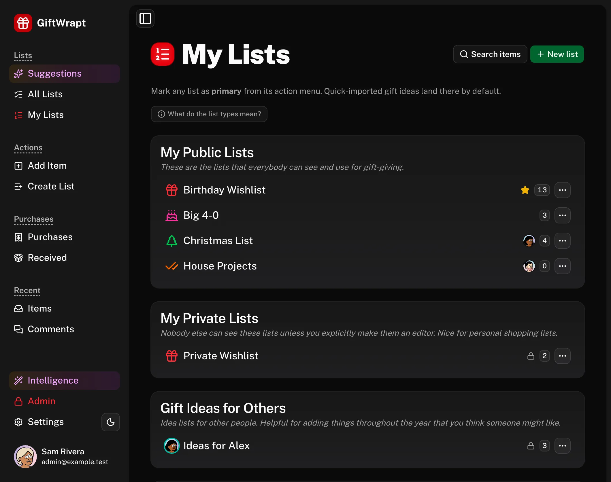 My Lists