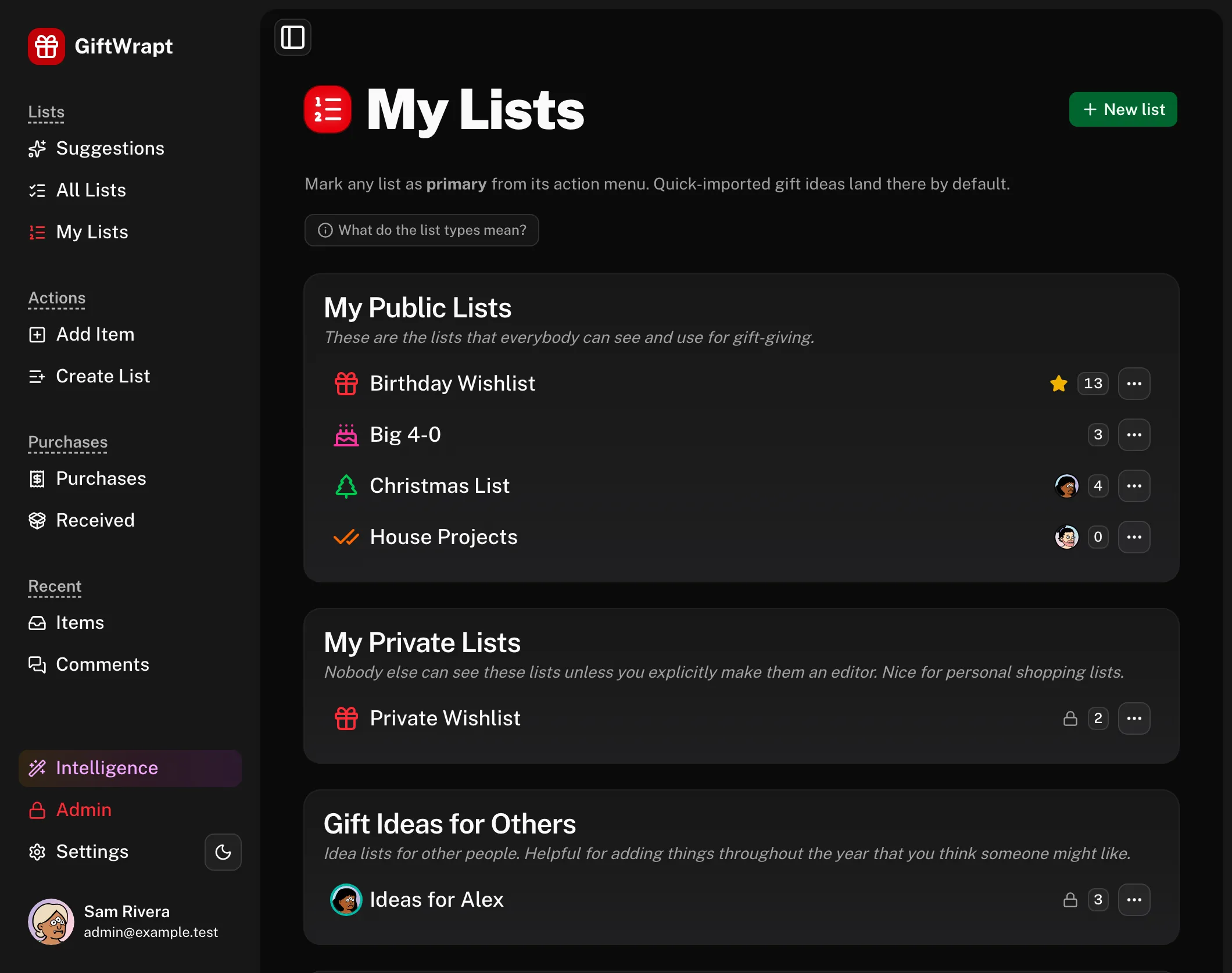 My Lists