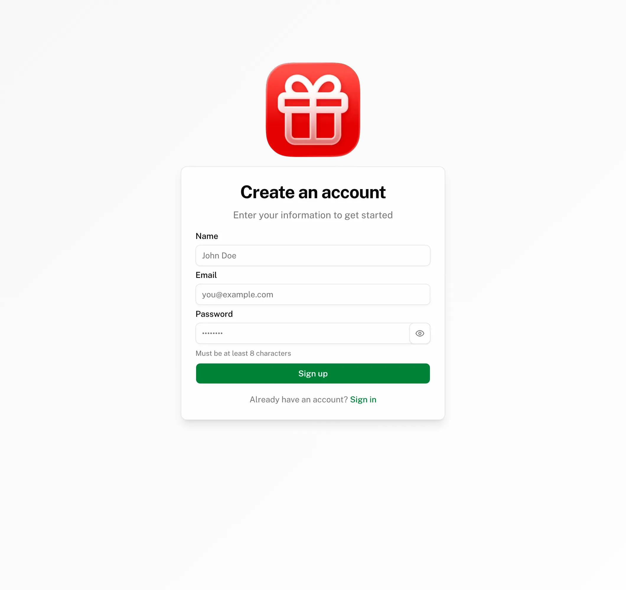 sign-up light